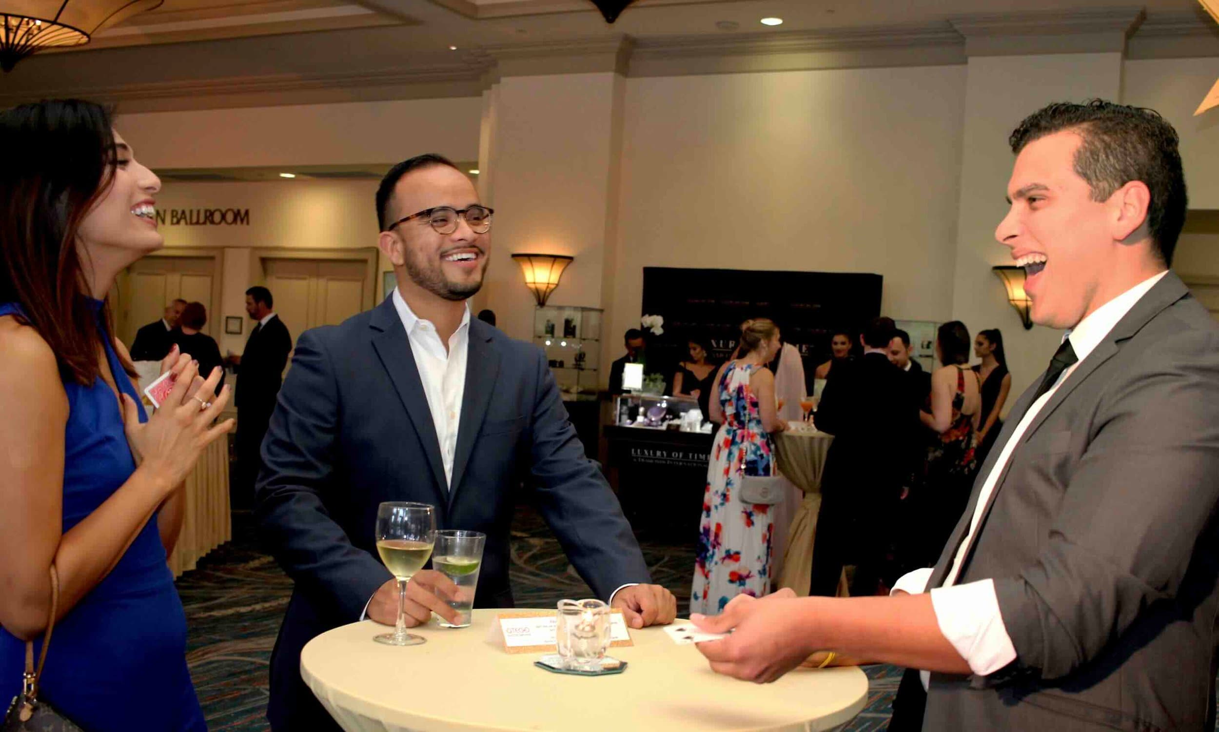 Magician performing at a Baltimore event